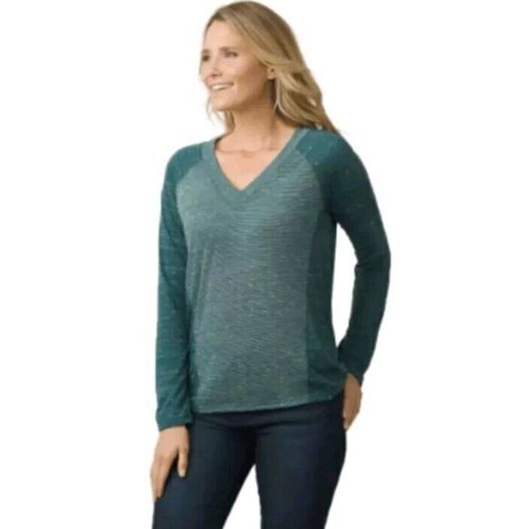 Prana Jinny Top Green Sports Size Medium Workout Shirt - Picture 1 of 9